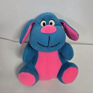 Vintage Cloud 9 Dog Plush 7"  Stuffed Animal Pink & Blue